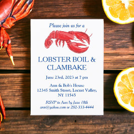 Red Lobster Boil Clambake Party Einladungspostkarte
