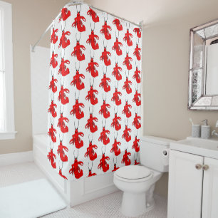 Red Lobster Design Duschvorhang