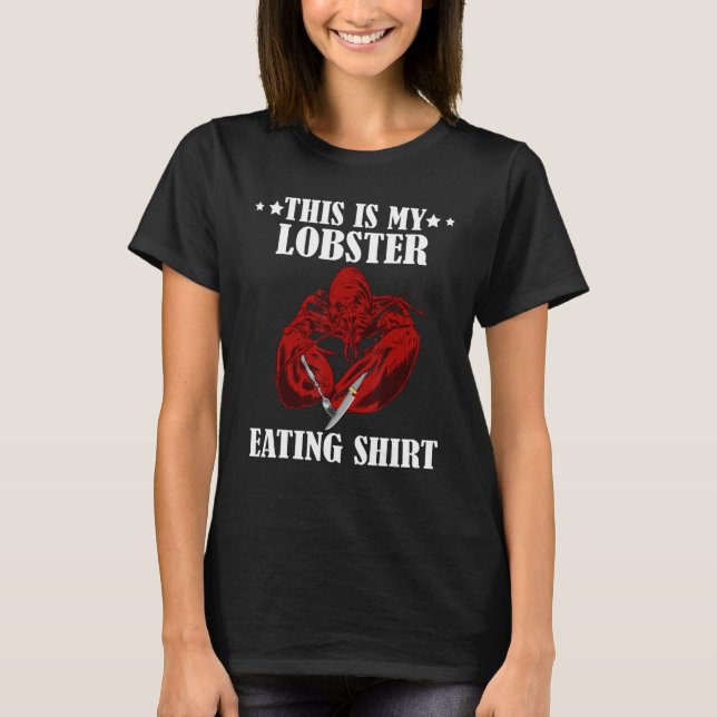 Red Lobster Knife Fork Seafood Crawfish Lobster Ea T-Shirt (Vorderseite)
