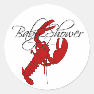 Red Lobster Krebs Baby Shower Runder Aufkleber