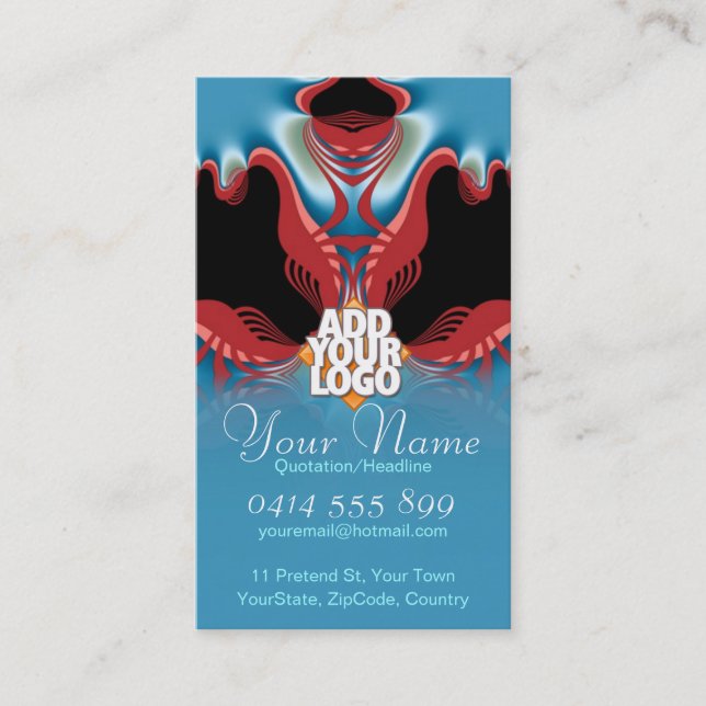 Red Lobster New Age Art Business Card Visitenkarte (Vorderseite)