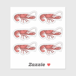 Red Lobster Retro Vintage Image Stickers
