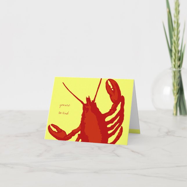 Red Lobster Yellow Custom Vielen Dank Dankeskarte (Vorderseite)