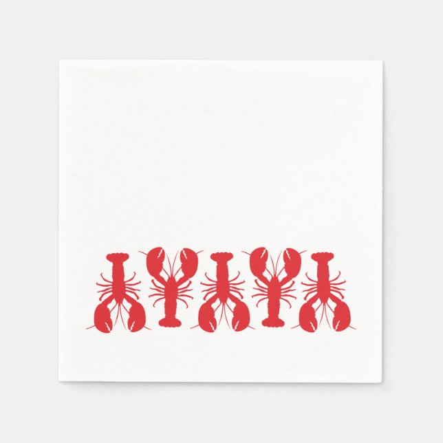 Red Lobsters Coastal Beach Ocean Fun Serviette (Vorderseite)