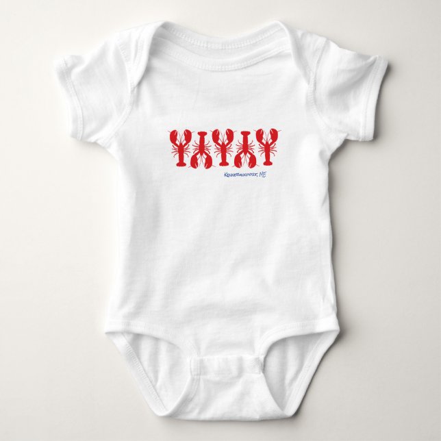 Red Lobsters Preppy Coastal Location Fun Baby Baby Strampler (Vorderseite)