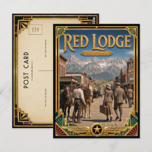 Red Lodge Montana Vintage Art Deco Golden Age Postkarte