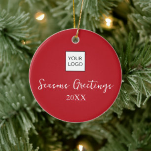 Red Logo Company Holiday Ornament