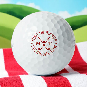 RED-Logo-Monogramm für Golfer   Ball mit seinem Na