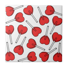 Red Lollipops, Heart Lollipops, Lollipop Pattern Fliese