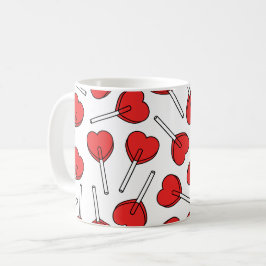 Red Lollipops, Heart Lollipops, Lollipop Pattern Kaffeetasse