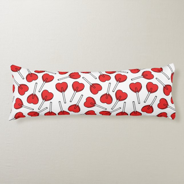 Red Lollipops, Heart Lollipops, Lollipop Pattern Seitenschläferkissen (Vorderseite)