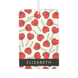 Red Lollipops, Heart Lollipops, Lolly, Your Name Autolufterfrischer