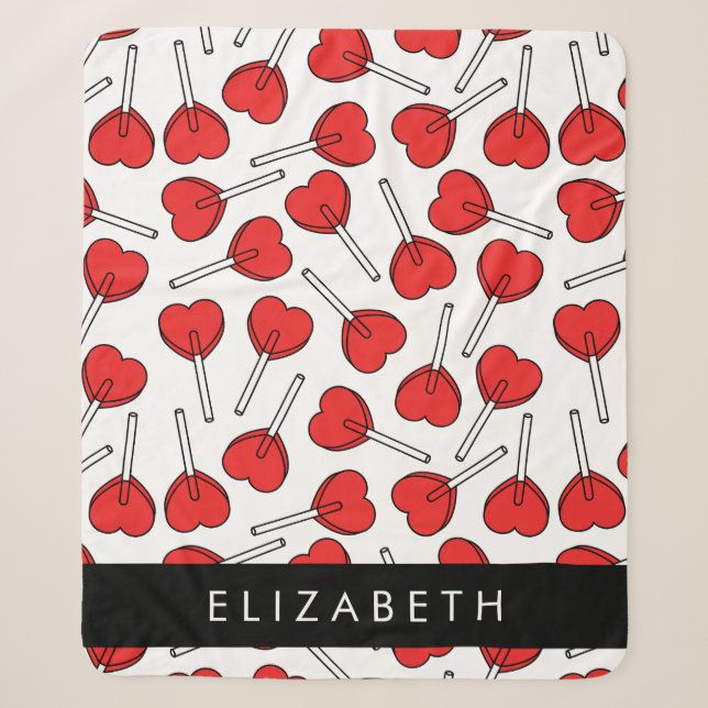 Red Lollipops, Heart Lollipops, Lolly, Your Name Sherpadecke (Vorderseite)