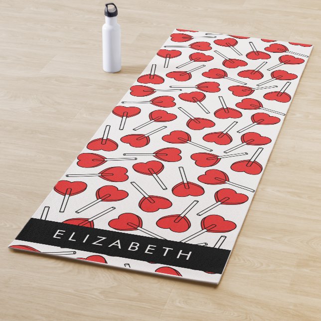 Red Lollipops, Heart Lollipops, Lolly, Your Name Yogamatte (Beispiel)