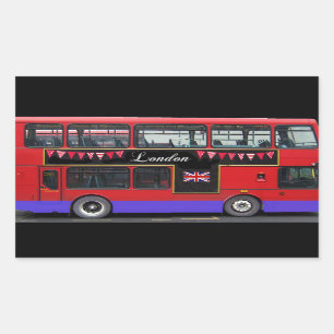 Red London Bus Rechteckiger Aufkleber
