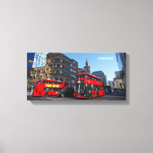 Red London Bus Stretched Canvas Print Leinwanddruck