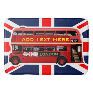 Red London Bus Theme Badematte