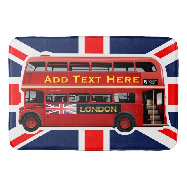 Red London Bus Theme Badematte (Vorderseite)