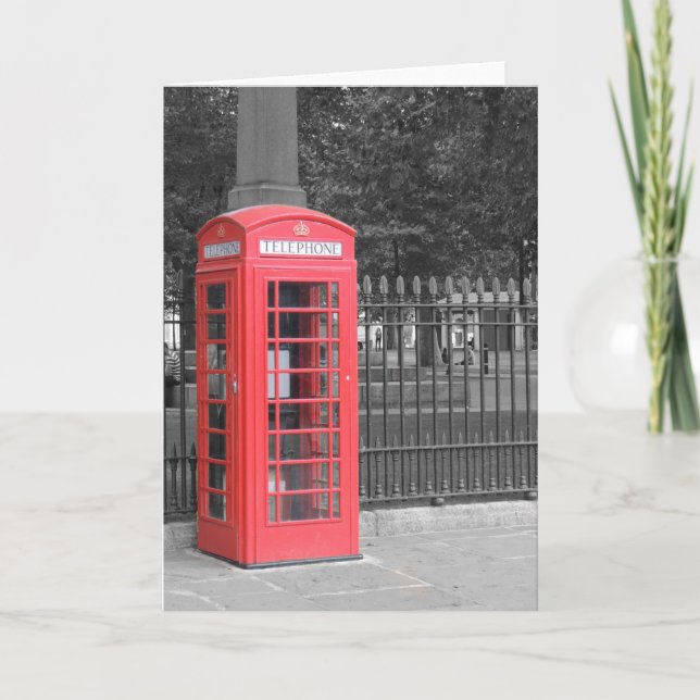 Red London Phonebox Grußkarte Karte (Vorderseite)