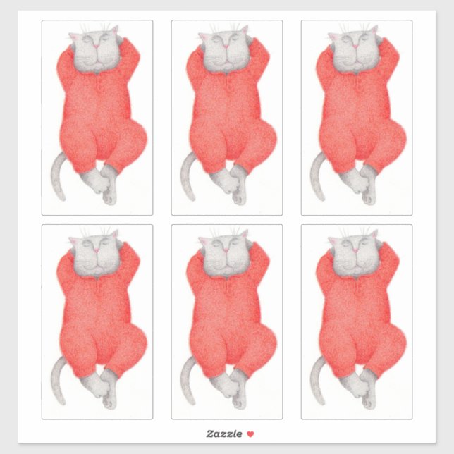 RED LONG JOHNS CAT 14 "X14" Vinyl Sticker (Blatt)