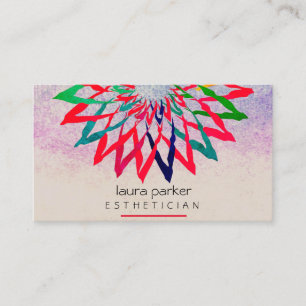 Red Lotus Blume Beautician Yoga Lehrerin Visitenkarte