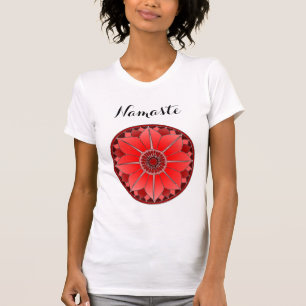 Red Lotus Mandala Namaste Typografie Yoga Custom T-Shirt