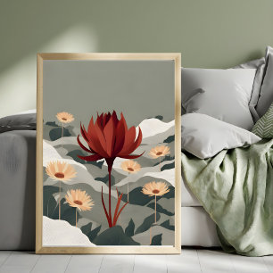 Red Lotus Serenity Fotodruck