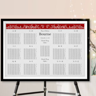 Red Love Bird Seating Chart Alphabetische Ordnung Poster