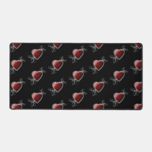 Red Love Coeur brillant contre minuit Noir