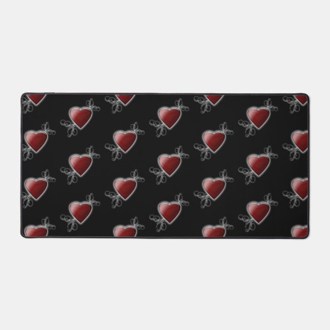 Red Love Coeur brillant contre minuit Noir (Recto)