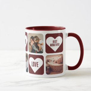 Red Love Heart Photo Meilleur Maman Jamais Mug