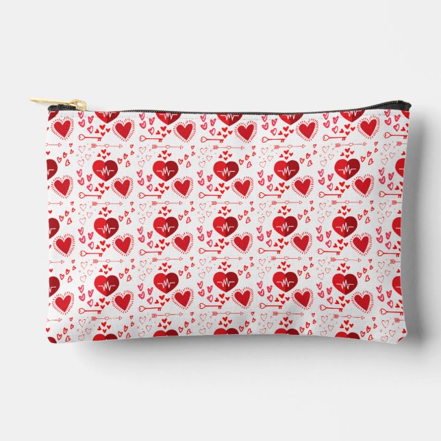 Red love hearts cute zubehörtasche (Vorderseite)