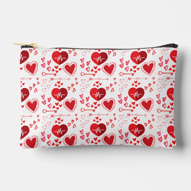 Red love hearts cute zubehörtasche (Vorderseite)