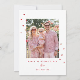 Red Love Hearts Happy Valentine's Day Photo Card Feiertagskarte