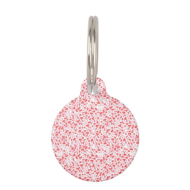Red Love Hearts – Valentine Collection Haustiermarke (Vorderseite)