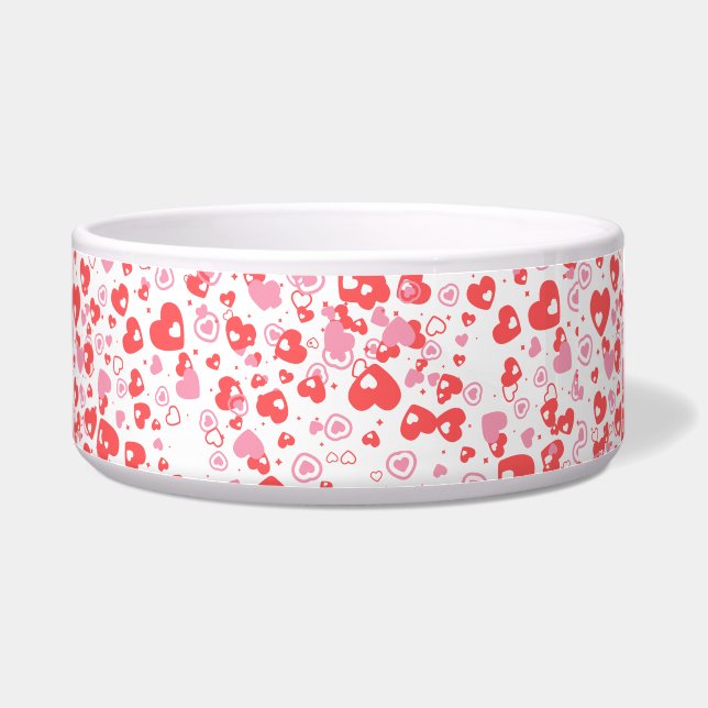 Red Love Hearts – Valentine Collection Napf (Links)