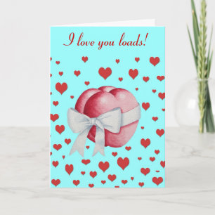 red love hearts with white bow romantic karte