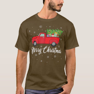 Red Lover Xmas Lights Tree Red Truck Merry C T-Shirt
