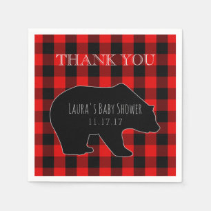 Red Lumberjack Kariert Woodland Boy Baby Dusche Serviette