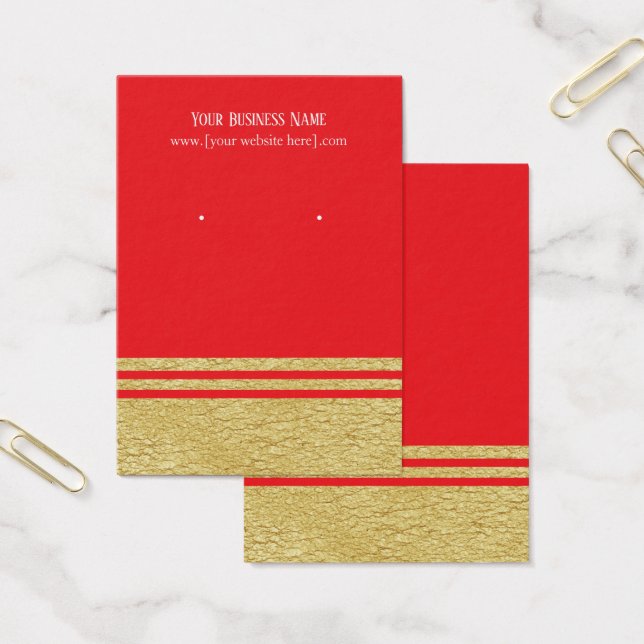 Red Luxe Imitate Gold Earring Display Cards (Büro)
