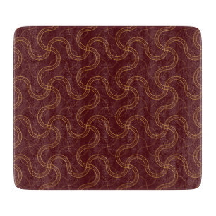 Red Luxury Wavy Stripes Muster Schneidebrett