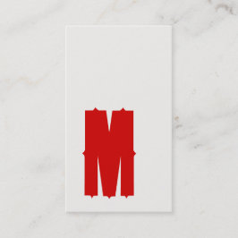 Red M Retro Typografy Business Card Visitenkarte