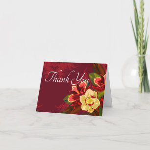 Red Magnolia Floral Vielen Dank Dankeskarte