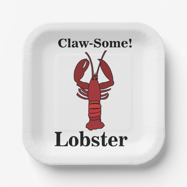 Red Maine Hummer Seafood Celebration Summer Party Pappteller (Vorderseite)