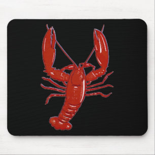 Red Maine Lobster Clic Design Nautical Boote Mousepad