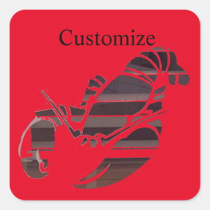 Red Maine Lobsters Thunder_Cove Quadratischer Aufkleber