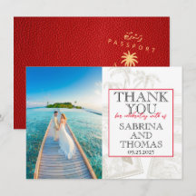 Red Maldives Wedding Foto Vielen Dank