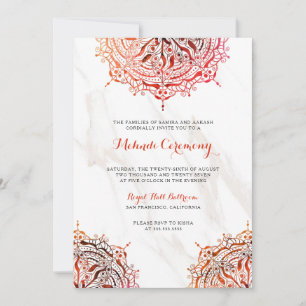 Red Mandala Mehndi feierliche Einladung