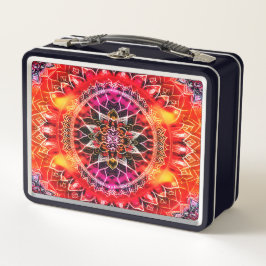 Red MANDALA Metall Brotdose