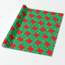 Red Map von Texas Pattern Weihnachten Geschenkpapier